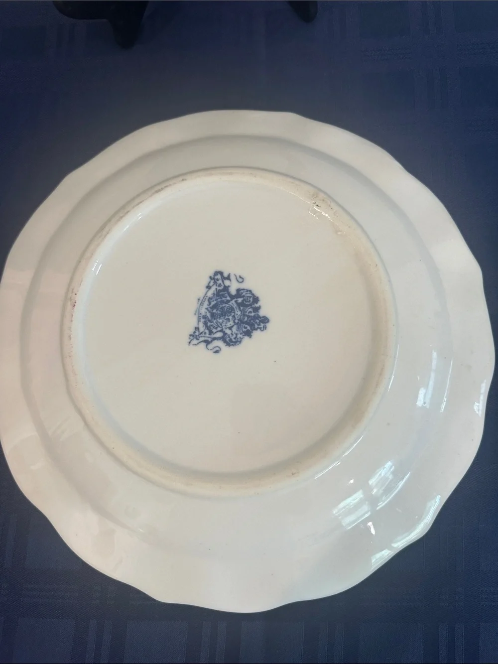 Vintage. Victoria Ware Ironstone Blue Town Scene Large Plate/Charger